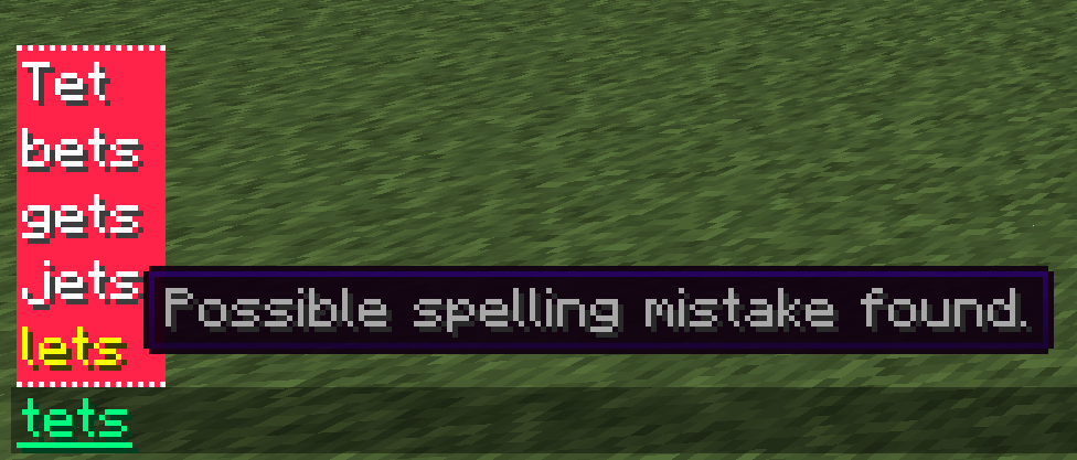 Spell checker hover and color